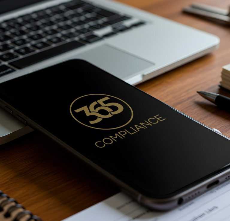 Modern Workplace Setup Featuring Laptop Smartphone Notebook and Pen on Wooden Desk